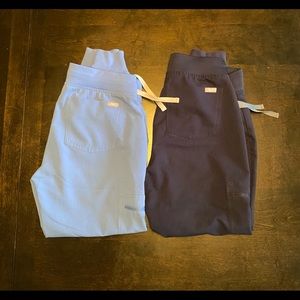 2 figs Zamora small petite joggers ceil and navy